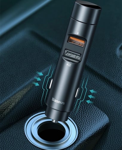 شاحن سيارة سريع وقطعة بلوتوث 2 في 1