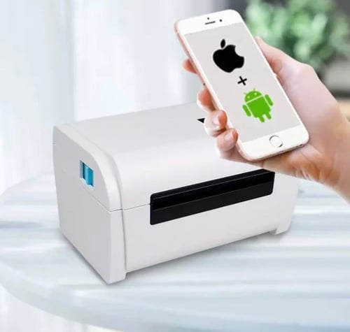 طابعة بوليصات شحن حرارية بلوتوث للطباعة من الجوال...