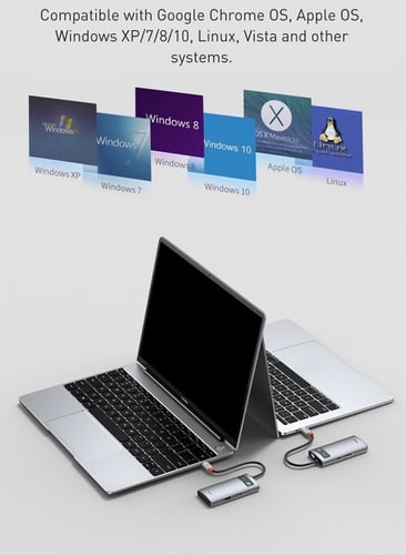 Baseus موزع متعدد المنافذ 4 في 1 نوع سي