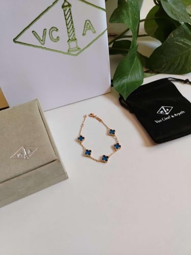 اسوارة فان كليف ازرق ذهبي ميني