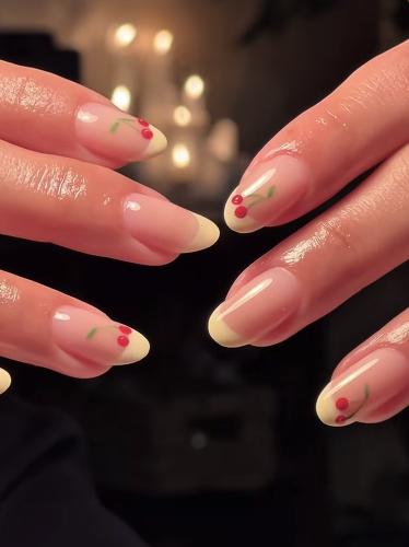 Butter yellow + cherries