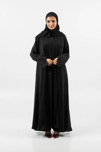 عباية تربل كلوش – كريب خفيف بكسرة أمامية وخلفية