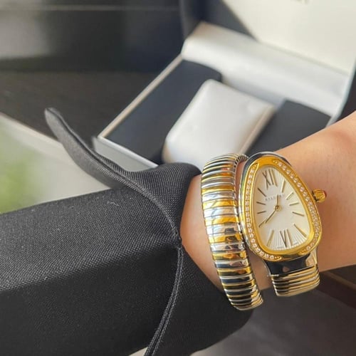 ساعه بولغاري Bvlgari ذهبي مع فضي