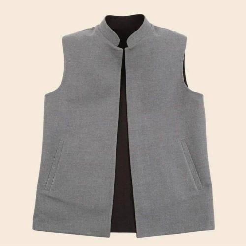 سديري دبل فيس رصاصي مع كحلي