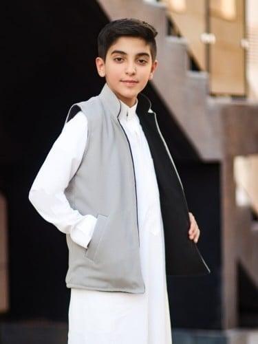 سديري دبل فيس رصاصي مع اسود