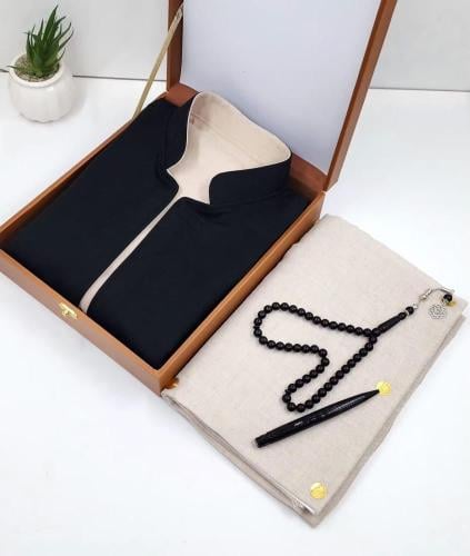 بوكس هدية رجالي فاخر | سديري + شال + مسبحة + قلم