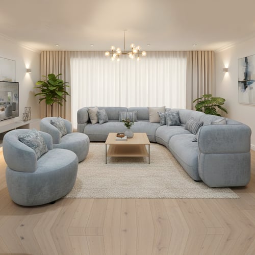 كنب حرف L مدور