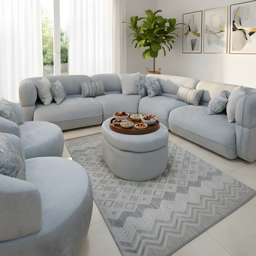 كنب حرف L مدور