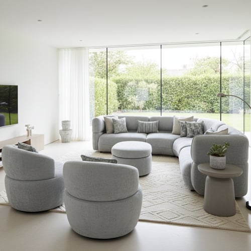 كنب حرف L مدور