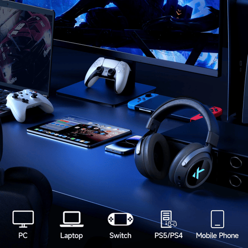 سماعة الألعاب اللاسلكية MCHOSE X9 (Tri-Mode + 7.1...
