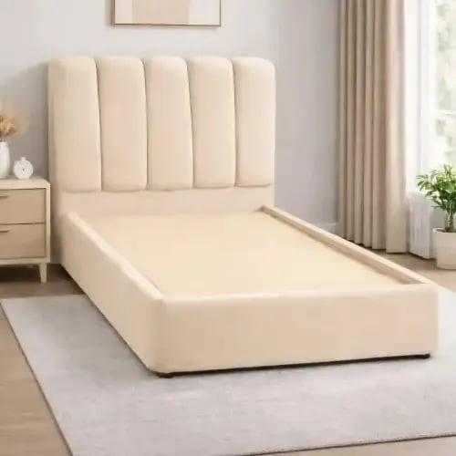 سرير الهبه منجّد نفر و نص 120*190 - تصميم بحواجز - متوفر بعدة ألوان | تلال الربيع