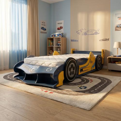 سرير سيارة مودرن أزرق