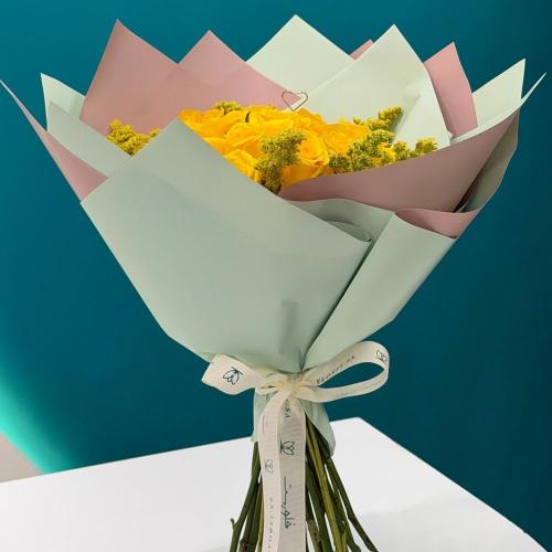 باقة ورد طبيعبي اصفر
