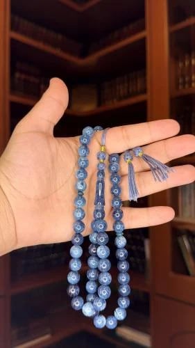 Blue wavy bead with a cluster, bead size: 10 mm, t...