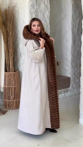 فروات شتوية نسائي شموة مع جوخ مع فرو فاخر
