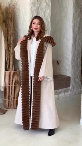 فروات شتوية نسائي شموة مع جوخ مع فرو فاخر