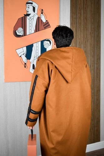 فروه كلاسيكية جملي مبطنة بفرو تصميم