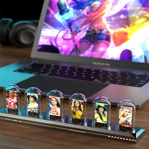 ساعة RGB Nixie LED بإضاءة أنبوبية