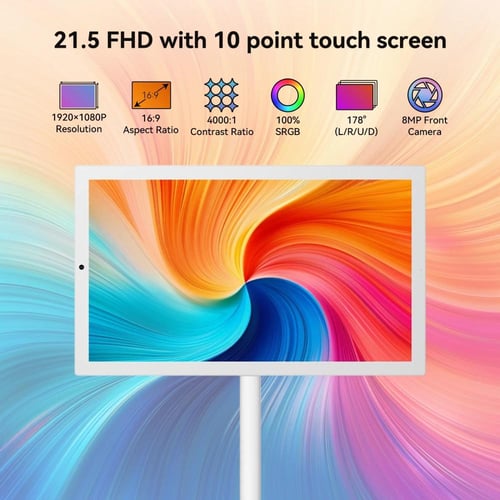 حامل أرضي مع تلفزيون ذكي بشاشة لمس