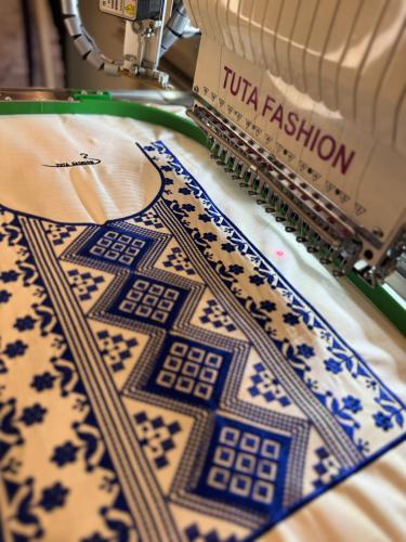 Elegant embroidery on luxurious linen fabric, with soft silky threads decorating the chest and sleeves, to give you a sophisticate...
