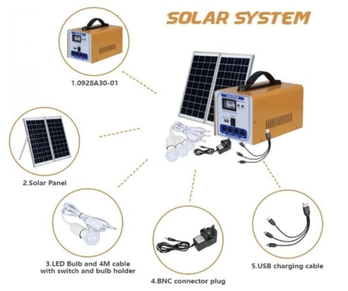 منظومة الراعي 7 أمبير لتشغيل 4 لمبات مع شحن الجوال