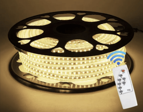 شريط 100متر LED على الطاقة الشمسية الانارة اصفر كر...