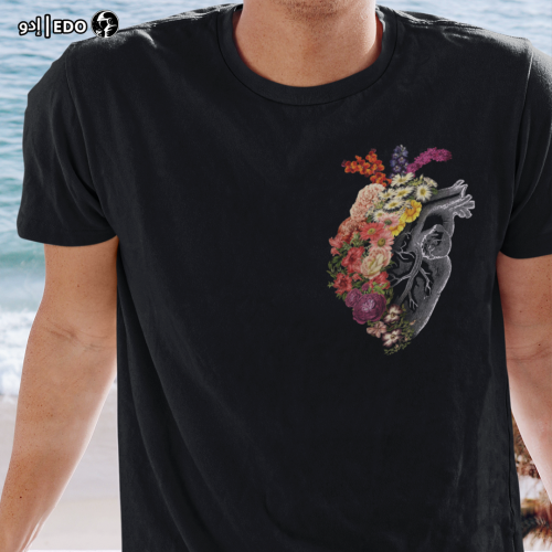 تيشرت - بلوفر تصميم قلب الورد