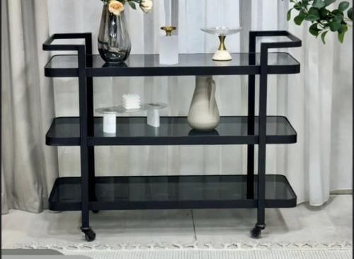 عربة تقديم أسود