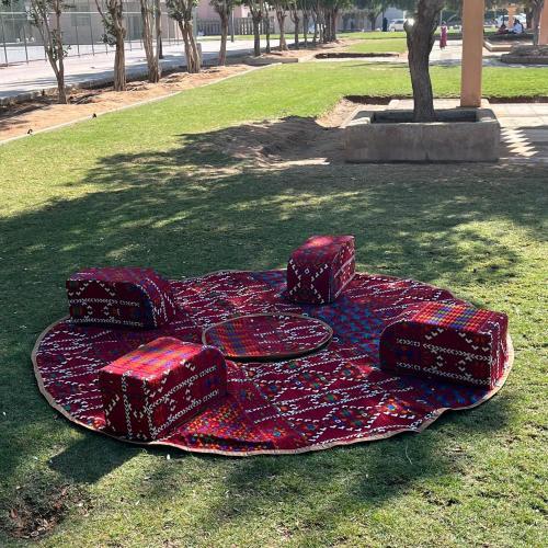 طقم مدات دائريه بشنطه لون احمر