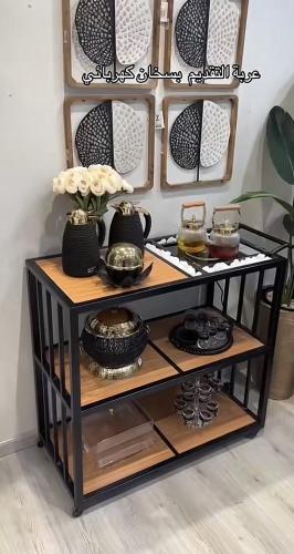 عربة تقديم بسخان كهربائي