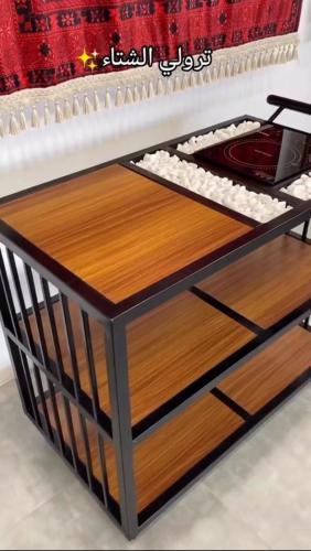 عربة تقديم مع سخان كهربائي