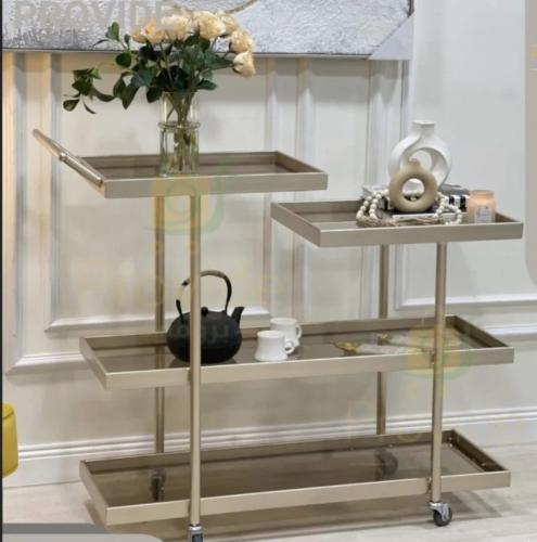 عربة تقديم لون شامباني