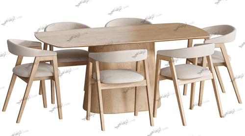 طاولة سفرة خشب 6 كراسي