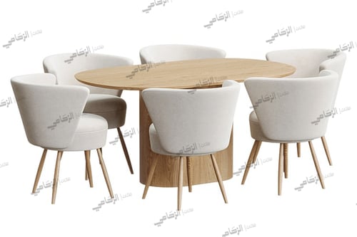 طاولة سفرة خشب 6 كراسي