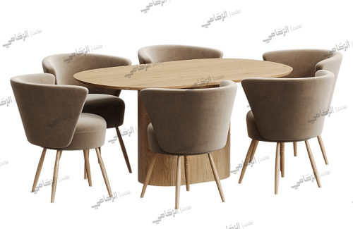 طاولة سفرة خشب 6 كراسي