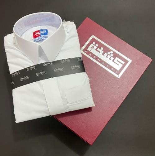 ثوب كشخة اطفال سحاب قلاب ساده ابيض