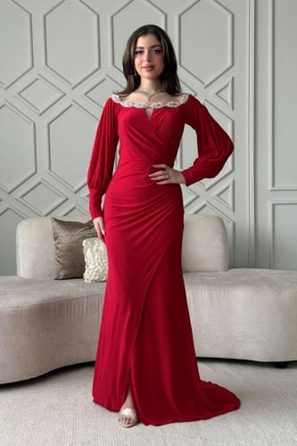 فستان احمر سهرة