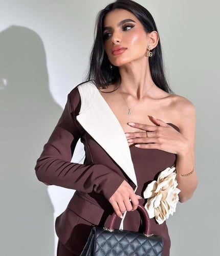 فستان جاكت بني