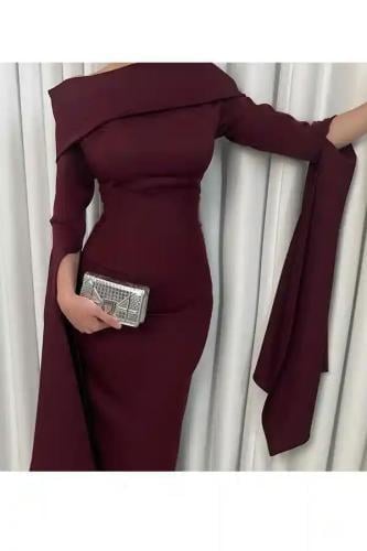 فستان كريب عودي