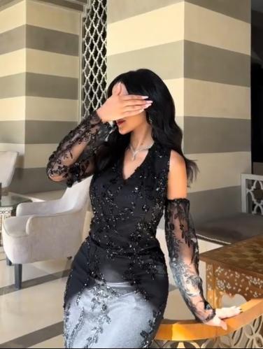 فستان ليان الأسود الملكي