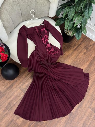 فستان سهره ناعم عودي