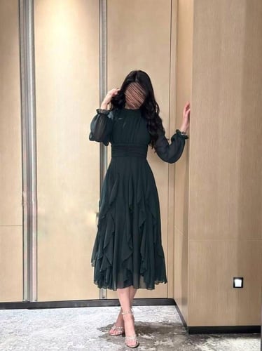 فستان زيتي غامق