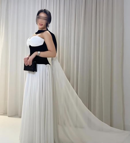 فستان أنيقة الزمن الأبيض