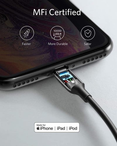 كيبل يو اس بي ايفون 0.9اسود من ANKER