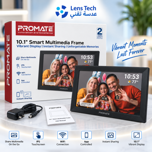 إطار صور رقمي Promate بشاشة لمس 10.1 بوصة HD – تحك...