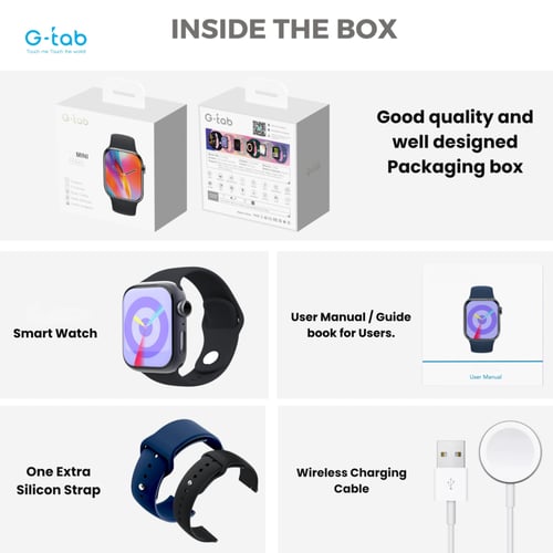 اصغر ساعة نسائية مقاس 41 من جي تاب تدعم الاشعارات...