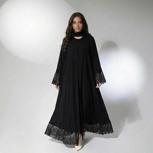 Aline abaya with royal fabric