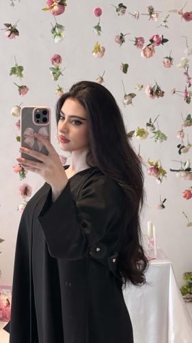 Black angel abaya with checked border