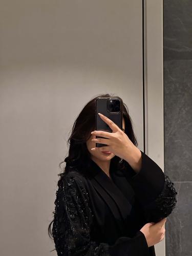 Double abaya with chiffon flowing open style