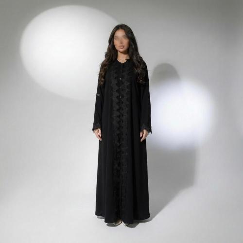 Tiya abaya with French embroidery